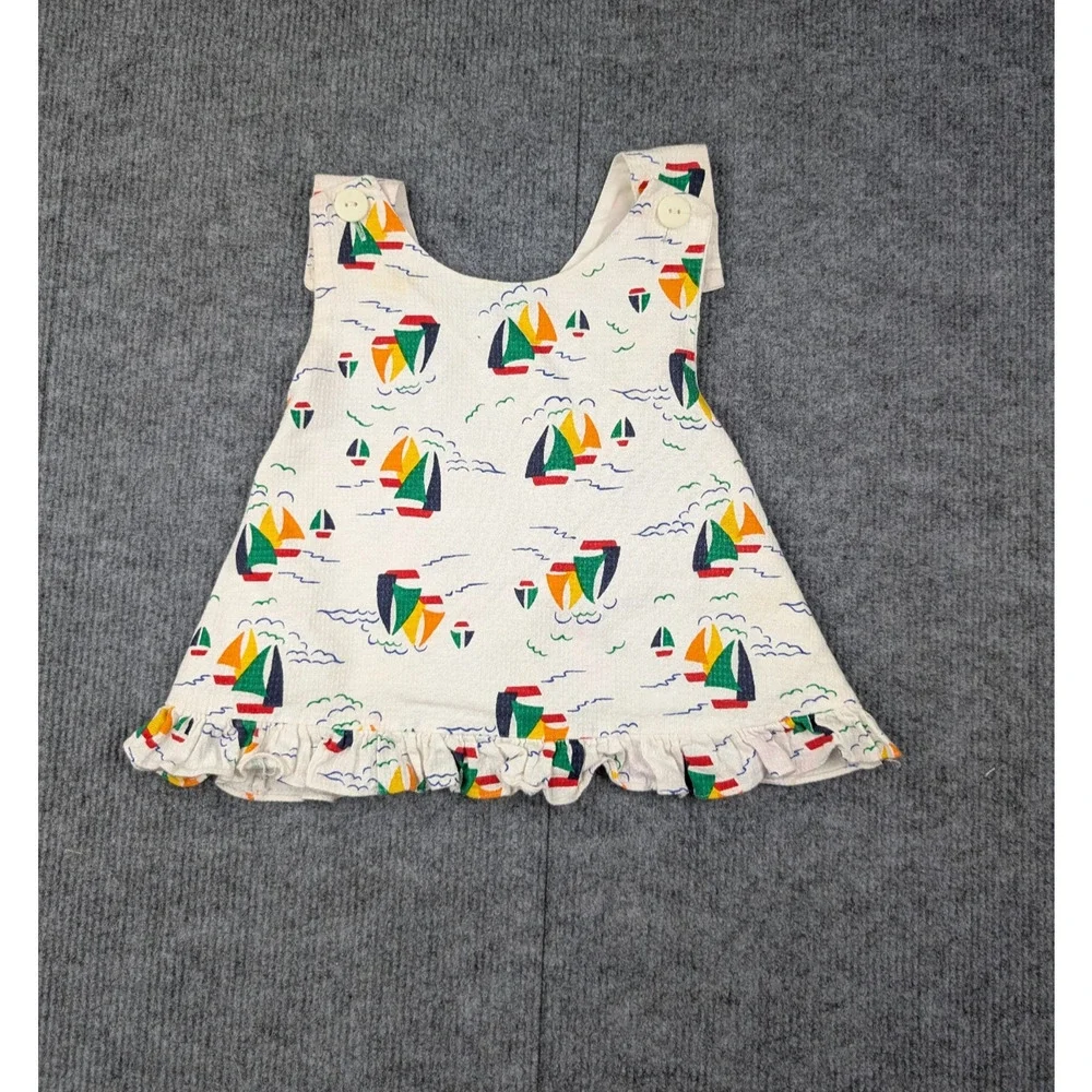 Vintage Samara Set Girls 2T Toddler Sailor Nautical Novelty Retro Bloomer Dress